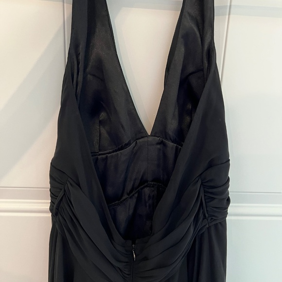 White House Black Market Black Halter Dress with Buttons and Long Ties - Picture 5 of 6